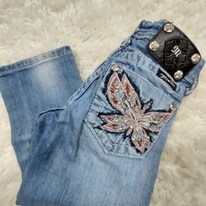 Miss Me Girls Butterfly Pocket Capri Jean's